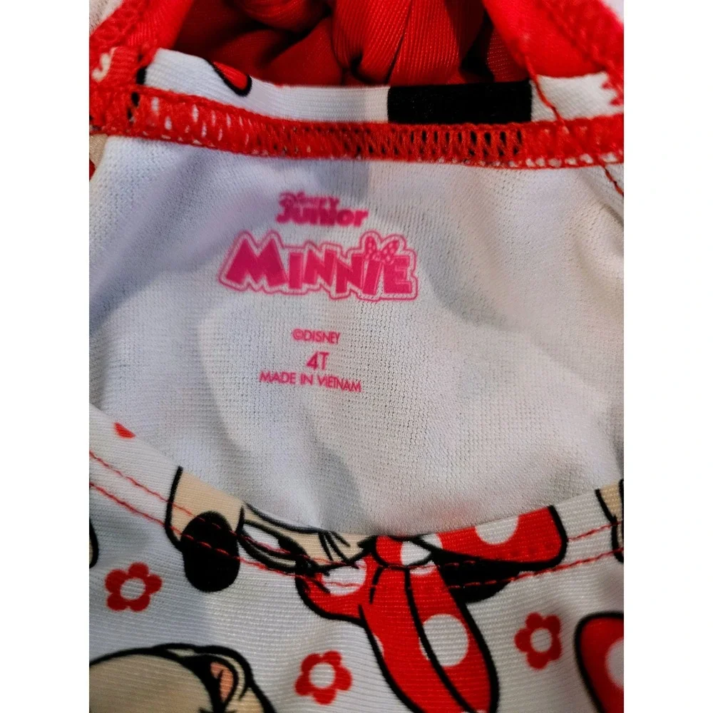 Disney Junior Minnie Mouse Girls Red‎ Tutu One Piece Swimsuit Size 4T